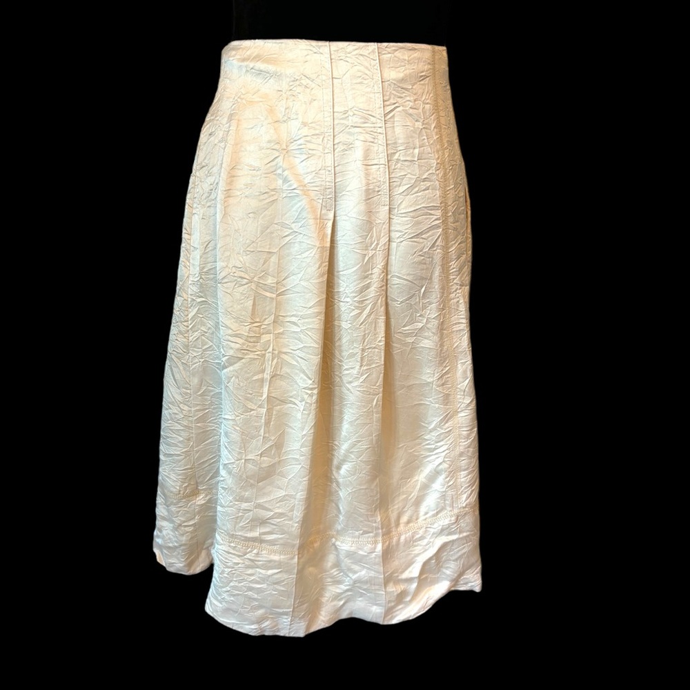 People Like Frank Cream Crinkle Silky Skirt Size 14 - Picture 2 of 9